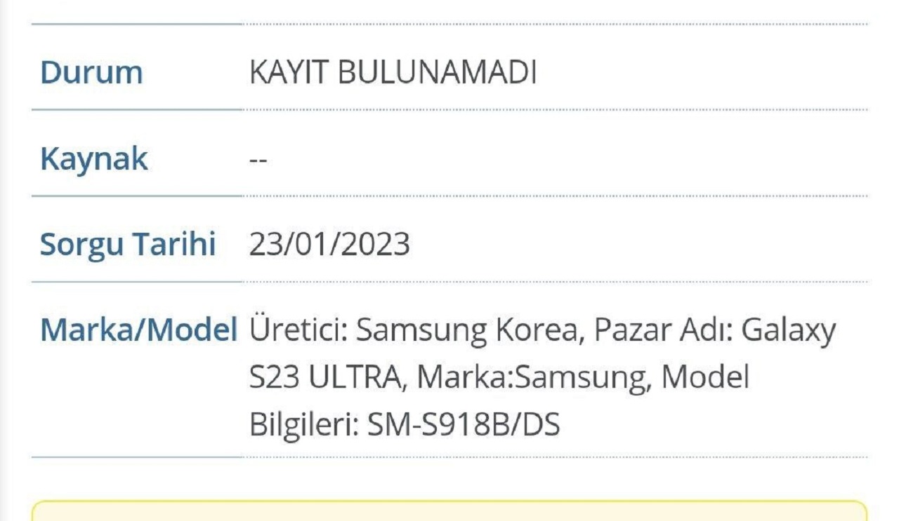 Samsung Galaxy S23 Ultra E-Devlet'te!